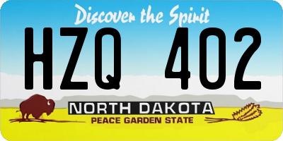 ND license plate HZQ402