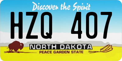 ND license plate HZQ407