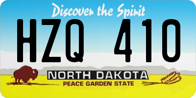 ND license plate HZQ410