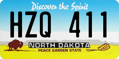 ND license plate HZQ411