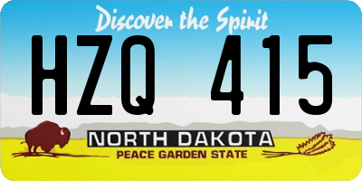 ND license plate HZQ415