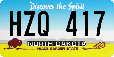 ND license plate HZQ417