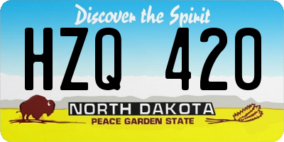 ND license plate HZQ420