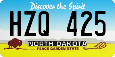 ND license plate HZQ425