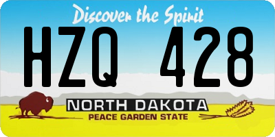 ND license plate HZQ428