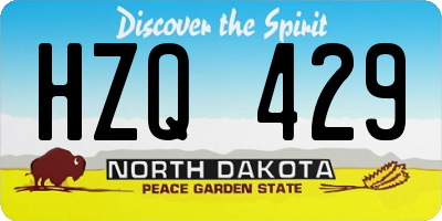 ND license plate HZQ429