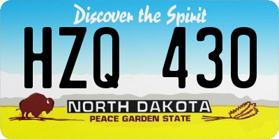 ND license plate HZQ430