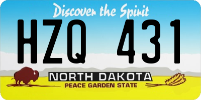 ND license plate HZQ431