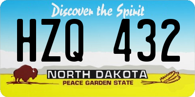 ND license plate HZQ432