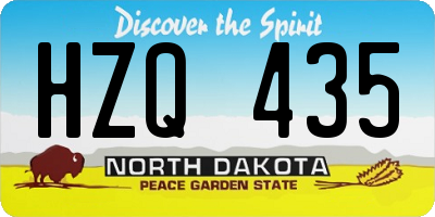 ND license plate HZQ435