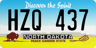 ND license plate HZQ437