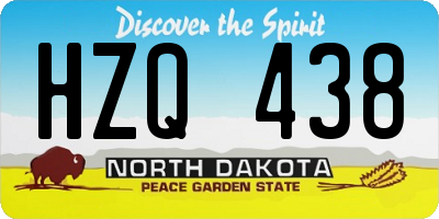 ND license plate HZQ438