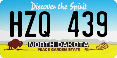 ND license plate HZQ439