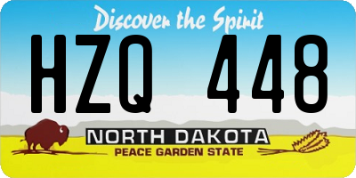 ND license plate HZQ448