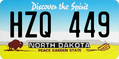 ND license plate HZQ449