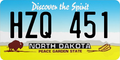 ND license plate HZQ451