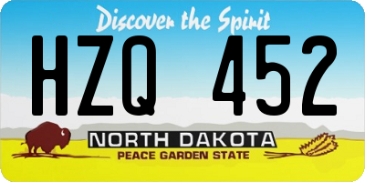 ND license plate HZQ452