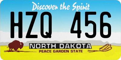 ND license plate HZQ456