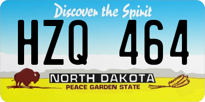 ND license plate HZQ464