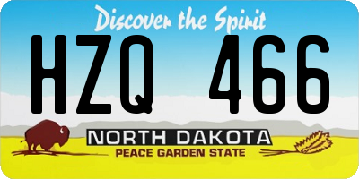 ND license plate HZQ466