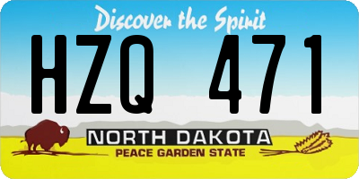 ND license plate HZQ471