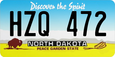 ND license plate HZQ472