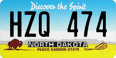 ND license plate HZQ474
