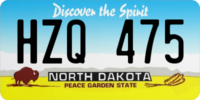 ND license plate HZQ475