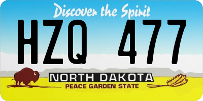 ND license plate HZQ477