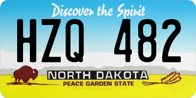 ND license plate HZQ482
