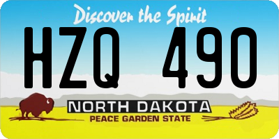 ND license plate HZQ490
