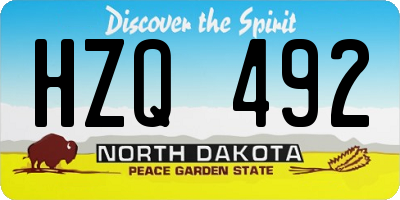 ND license plate HZQ492