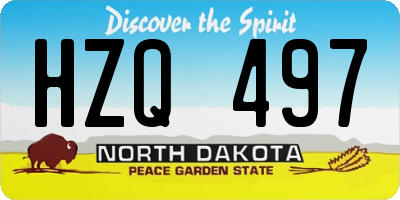 ND license plate HZQ497