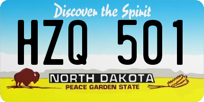 ND license plate HZQ501
