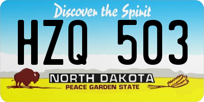 ND license plate HZQ503