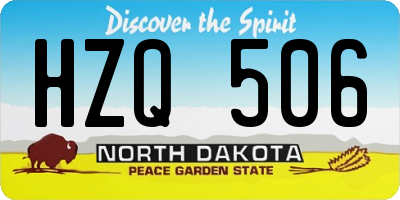 ND license plate HZQ506