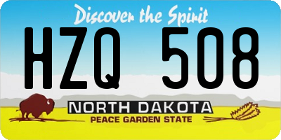 ND license plate HZQ508