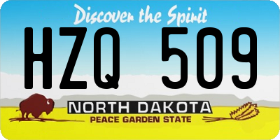 ND license plate HZQ509