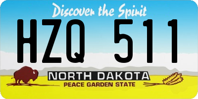 ND license plate HZQ511