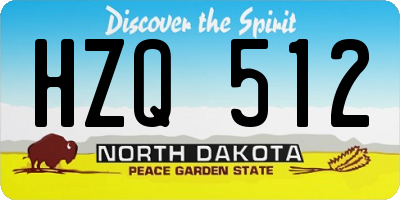 ND license plate HZQ512