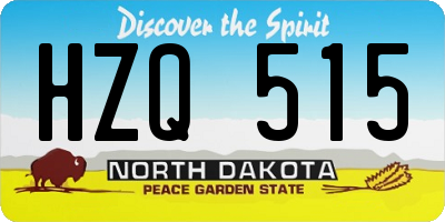 ND license plate HZQ515