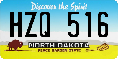 ND license plate HZQ516