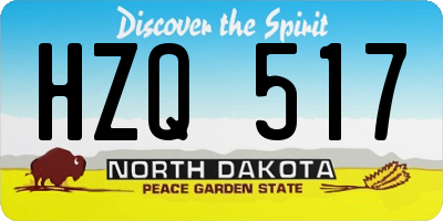 ND license plate HZQ517