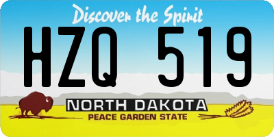ND license plate HZQ519