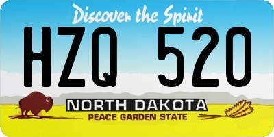 ND license plate HZQ520
