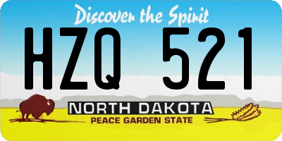 ND license plate HZQ521