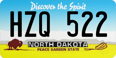 ND license plate HZQ522
