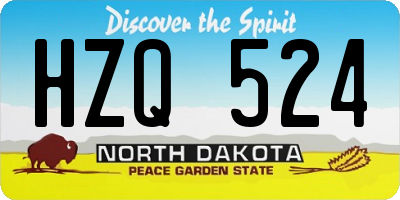 ND license plate HZQ524
