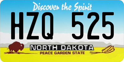 ND license plate HZQ525