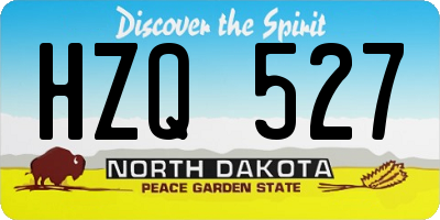 ND license plate HZQ527